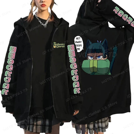 Funny The Apothecary Diaries Print Hoodies Men Women Casual Harajuku Zipper Hooded Pullovers Coat Anime Streetwear Sweatshirt