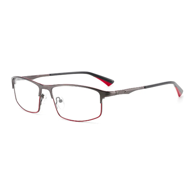 ZENOTTIC Fashion Metal Eyebrow Prescription Glasses for Men Square Photochromic Optical Eyeglasses Progressive Eyewear