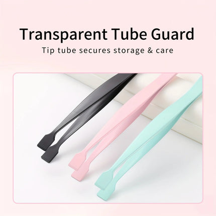 High-Precision Eyelash Tweezers for Under Eye and Chin, Flat-Mouth and Slender Design, Ergonomic Grafting Tool