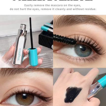 SHAQINUO Curly Black Sun Flower Mascara + Makeup Remover Set All Day Long-Wearing Lash-Lengthening Thick Volume Eyelashes