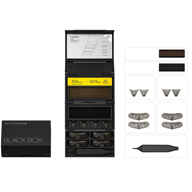 WUYITONGXUE BLACK BOX Magnetic Eyeliner Stamp Kit 3s Lower Lash Stencil Waterproof Long-Lasting Beginner-Friendly Makeup Tool