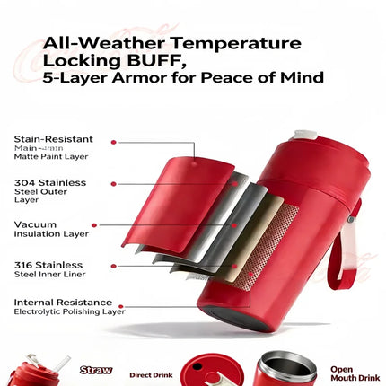 Coca-Cola 2-in-1 Portable Juicer Cup & Thermos 600ml Wireless USB Rechargeable 3000mAh 6-Blade Blender