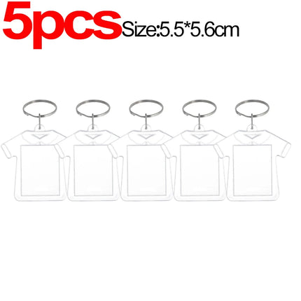 1/20Pcs Blank Acrylic Picture Keychain DIY Clear Insert Photo Split Key Ring Frame Key Chains Couple Anniversary Graduation Gift