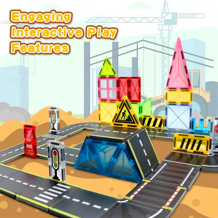 Magnetic Building Blocks Toys, Magnetic Tiles, Creative DIY Track Building Kit Construction Toys