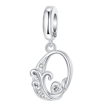 925 Sterling Silver  A-Z 26 English Letters Retro Fashion Pendant Fit Original Bracelet Charm Beads Necklace Diy Female Jewelry