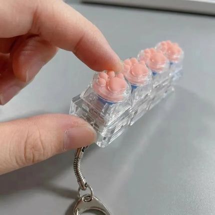 Fingertip Decompression Toy Keys Silicone Soft Cat Paws Keychain Key Ring Mobile phone Pendant Accessories Keyboard Tapping