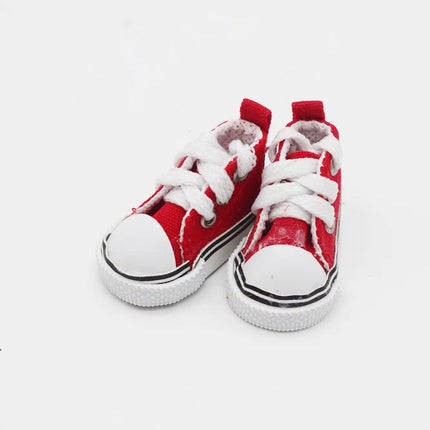 BJD Doll Clothes Accessory 5CM Mini Canvas Shoelace Doll Shoes for Play House Dress Up Accessory 1Pair