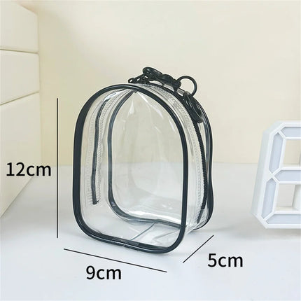 Portable Transparent PVC Mystery Box Keychain Square Zipper Storage Pouch Bag Pendant Anti Dust Waterproof Plush Dolls Toy Bag