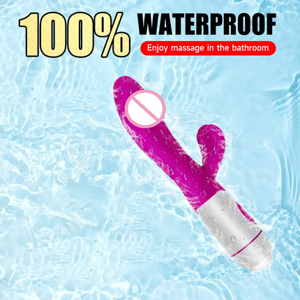 Strong G Spot Dildo Rabbit Vibrator Soft Silicone Pussy Massager Rechargeable Vagina Clitoris Stimulator Adult Sex Toy for Woman