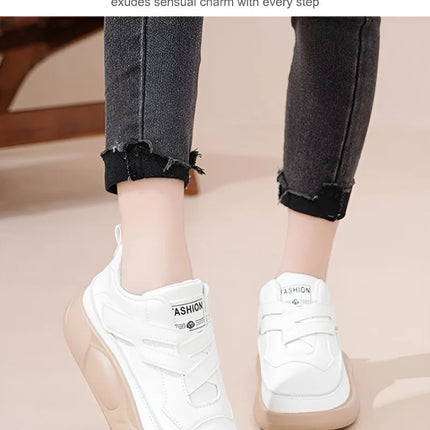 Women's High Top Shoes Spring Soft Leather ComfortableTravel Sneakers Casual Antislip Shoes
