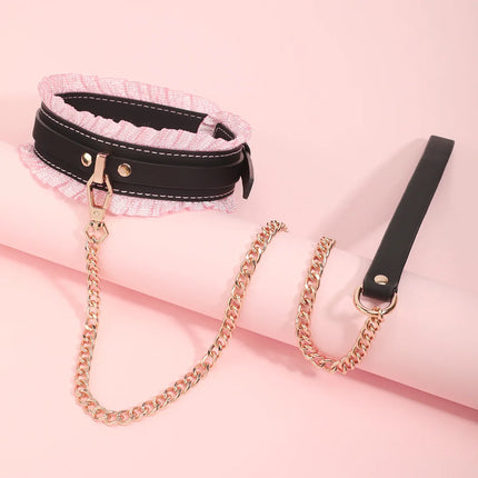 Sex Products BDSM Lace Kits Bondage Set Adult Game Handcuffs&Ankle Cuffs&Collar Adults Erotic Sex Toys for Woman Couples Games