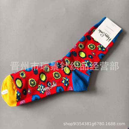 High Quality Fashionable Men's Mid-Calf Cotton Socks HappySocks New Arrival Suitable for All Seasons Swedish Design