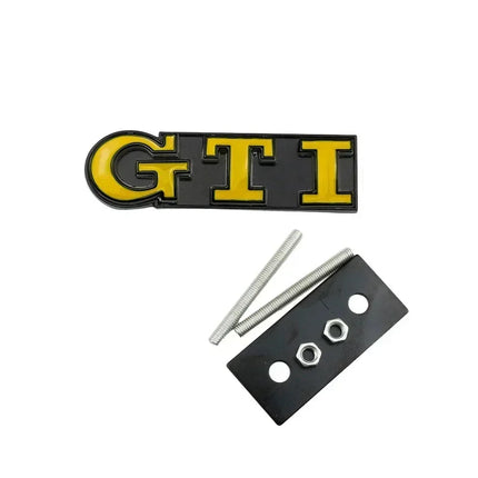 Metal GTI Logo Car Front Grille Emblem Badge for Volkswagen Polo Caddy Golf 4 5 6 8 Jetta Tiguan Touran Passat T-Roc MK3 MK4 MK5
