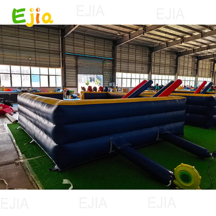 Inflatable Gladiator Joust Arena Game Set - 13x13ft 4 Person Joust Arena with 4 Jousting Sticks & Helmets, Commercial Grade PVC Inflatable Jousting Ring for Party, School & Team Building Events