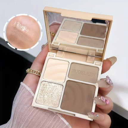 Facial Highlighter Makeup Palette Face Matte Shadow Lasting Glow Brighten Contour Shimmer Powder Cosmetics