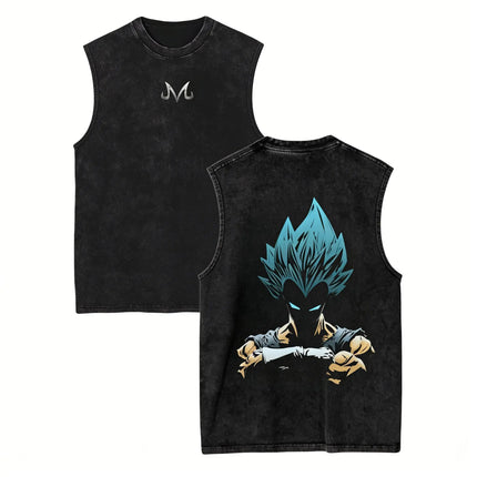 Dragon Ball Vegeta Anime Gym Vest Men's Tank Tops Y2k Women Washed Loose Casual Sleeveless Shirt Streetwear Summer 2026 Harajuku