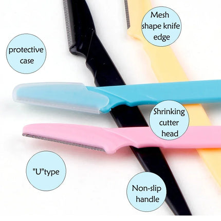 Portable Eyebrow Trimmer Blade Women's Face Shaver Safety Knife Makeup Scraper Hair Removal Tool for Eyebrow Epilation