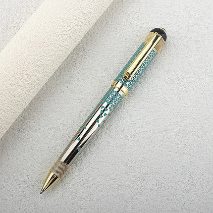 Metal Ballpoint Pen Retractable Signature Pen Crest Style Metal Housing Black Ink Medium Point 0.7mm Smooth Writing