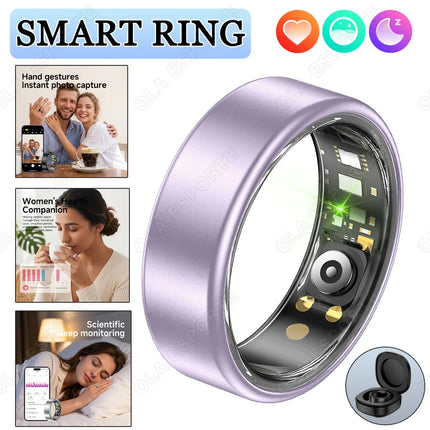 Colorful Smart Ring Women Men Couple SmartRing Heart Rate Monitor Waterproof 100+Sport Modes Super Light Skin-friendly Wristring