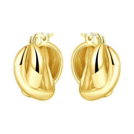 Original 2026 S925 Sterling Silver Zircon 18K Gold Lining Vintage Hoop Earrings for Women Birthday Party Wedding Gift Jewellery