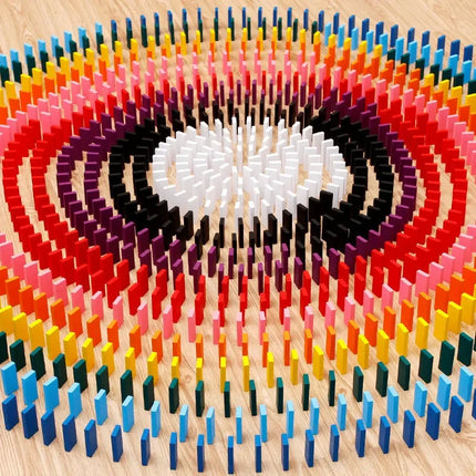 New Kids 120/240pcs Children Color Sort Rainbow Wood Domino Blocks Kits Early Bright Dominoes Games Educational Toys Gift