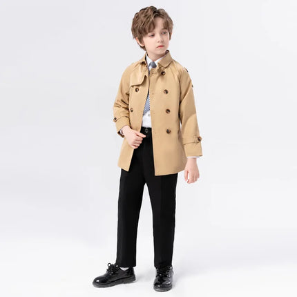 Wholesale JUCPKID Children Boys Suits Kids Boy Trench Coat Shirt Pants Suits Outfits Sets 2-10Y Handsome Teens Boys Elegant Suit