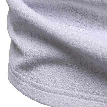 Men's casual sports jacquard short sleeved button polo shirt with a lapel knit top