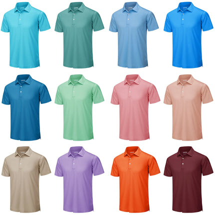 TACVASEN Summer Casual T-shirts Mens Short Sleeve Polo Shirts Button Down Work Shirts Quick Dry Tee Sports Fishing Golf Pullover
