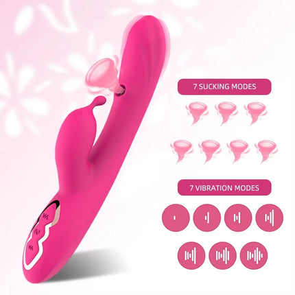 Female sex toy clitoris breast G-spot vibration 7-frequency powerful rabbit vibration sucking AV stick massager Masturbation Toys