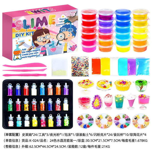 DIY Slime Foam Kit Sensory Fidget Toy Set Stress Relief Parent-Child Interactive Educational Game for Kids