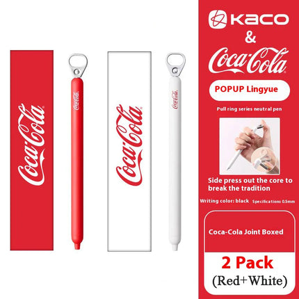 KACO Coca-Cola "Happy Bubbles" Gel Pen,Limited Teceflow Roller Pen 0.5mm Super Smooth ST Tip,Quick-Dry Ink For Journaling&Study