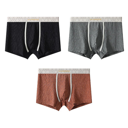1/3 pcs Men's Underwear Male Panties Ice Silk Boxer Shorts Male Underpants Sexy Thin Panties U Convex Lingerie Wholesale