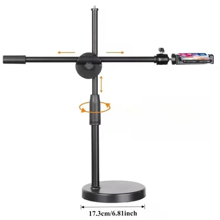 Overhead Tripod Table Tabletop Shooting Stand Tripods with Mobile Phone Holder Boom Arm for Smartphones Photography,Vlogging