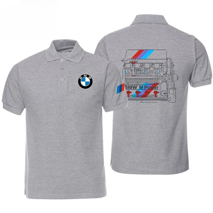 BMW 2025 Summer Hot Fashion Polo Shirt Car Club High-quality Performance Car Lapel Print Casual Breathable Polo Shirt T-shirt