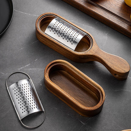 1PC-Stainless steel cheese grater; storage box made of red sandalwood; cheese tool grater; slicer