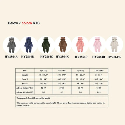 2026 Winter Thicken Fleece Newborn Baby Romper Soild Cotton Hoodies Infant Girl Onesie Toddler Boy Jumpsuits Warm Casual Outfits