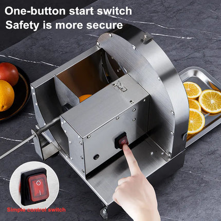Commercial Electric & Manual Vegetable Slicer – Automatic Potato/Fruit Cutter for Lemon/Carrot/Cabbage, Stainless Steel & Non-