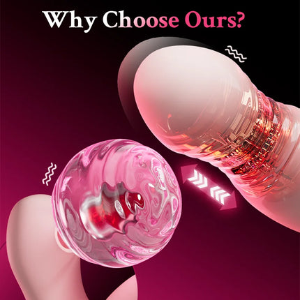Vibrator Thrusting Dildo for Women G Spot Toy Clitoral Stimulator Sex Toys Vibrator with 9 Vibration 9 Sucking Heating Function