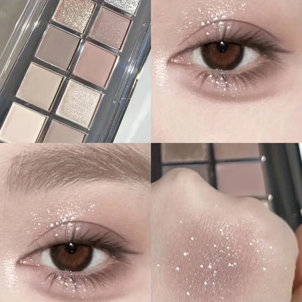 12 Color Eyeshadow Palette, Shimmer and Matte Nude Tones Versatile Daily Makeup Shades  Long-Lasting Color Display