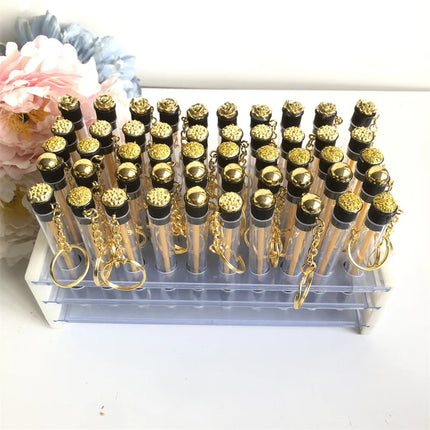 Gold Eyelash Brushes Spoolies Reusable Lash Mascara Wands In Tubes Eyebrow Comb Container Applicators Tools With Keychain