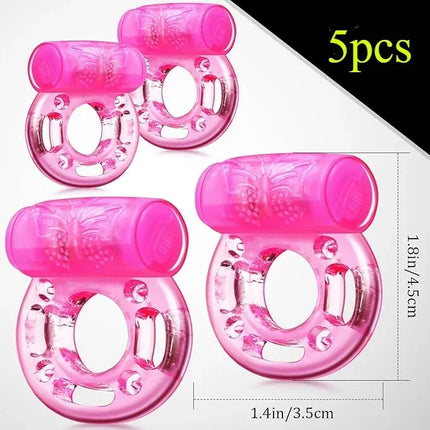 Vibrating Cock Ring Vibrator Silicone Penis Ring with Clit Stimulator Intimate Sex Toys Men Long Lasting Stronger Vibrators Ring