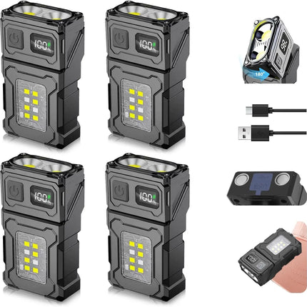 Mini USB Rechargeable LED Flashlight Magnetic Work Light Portable Super Bright COB Torch for Camping Outdoor Emergency Using
