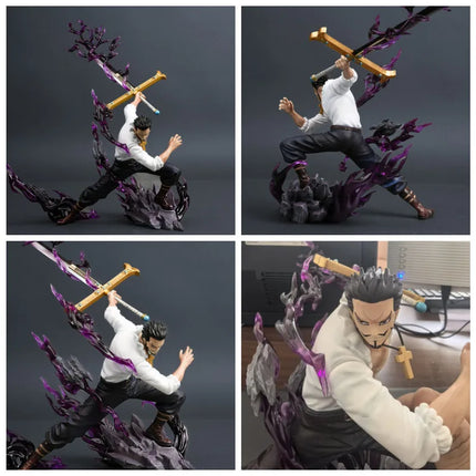 35cm One Piece Anime Figures Dracule Mihawk Figure Cosplay Model Pvc Statue Collection Doll Desk Ornaments Birthday Gift