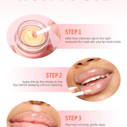 18g Strawberry Lip Balm Hydrating Lip Mask for Night Sleep Fades Lip Lines Plumps & Moisturizes Fruit-Infused Nude Lip Primer