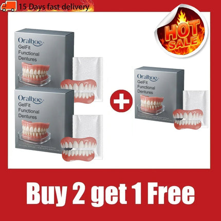 1/3PCS Perfect Smile Denture Silicone Liners kit Fake Teeth Kit Upper & Lower Veneers for Men & Women Instant Confidence Boost