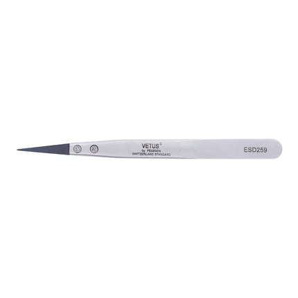 VETUS ESD Series Anti-static Tweezers with Interchangeable Head Stainless Steel Body Conductive Carbon Fiber Plastic Handle 1pcs