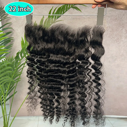 Deep Wave Real HD Lace Frontal 13x4 Closure Virgin Raw Hair 100% Human Hair Loose Deep Wave Frontal