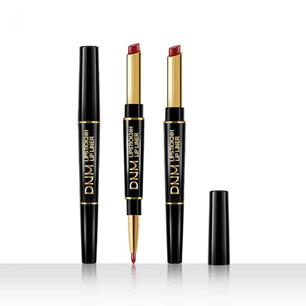 1Pc DNM Double-Ended Lip Liner And Lipstick Set High-Pigmented Long-Lasting Waterproof Non-Stick Valentine's Day Makeup Gift