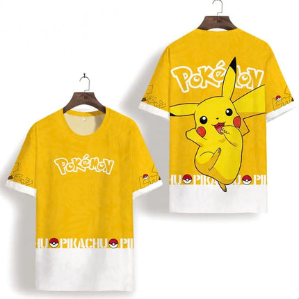 Pokemon Summer Cartoon Fashion 3d Print T-shirt Kids Clothes Boys Pikachu T-shirts Harajuku Men Women Tops Cute Girls Clothing
