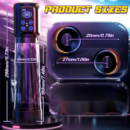 Electric Vacuum Penis Pump Sex Toy For Men Penis Extender Vacuum Pump Sucking LED Display  Adult Male Masturbator Men's Sex Toy
